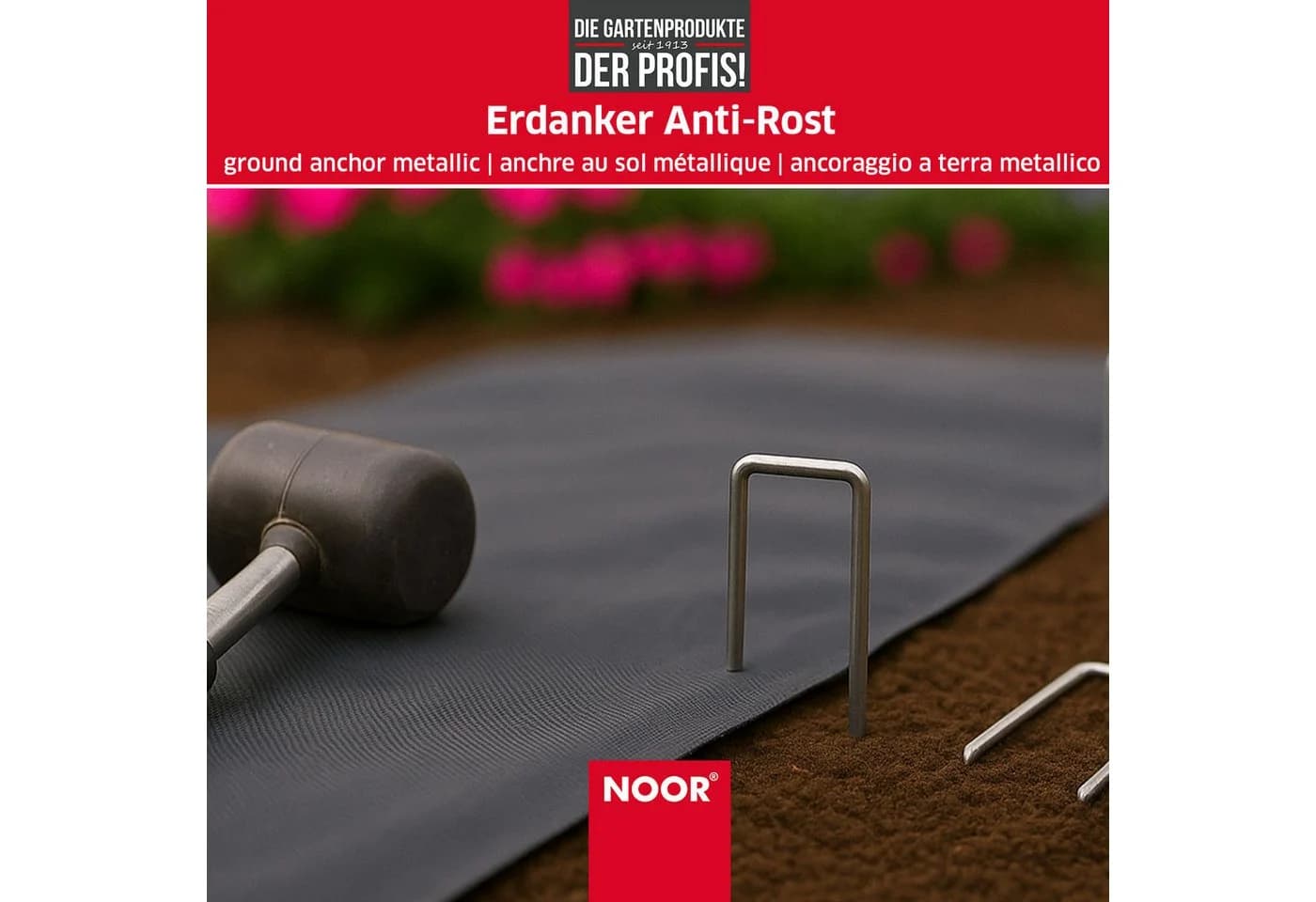 NOOR Erdanker 20 cm verzinkter Stahl Anti-Rost 10er Pack