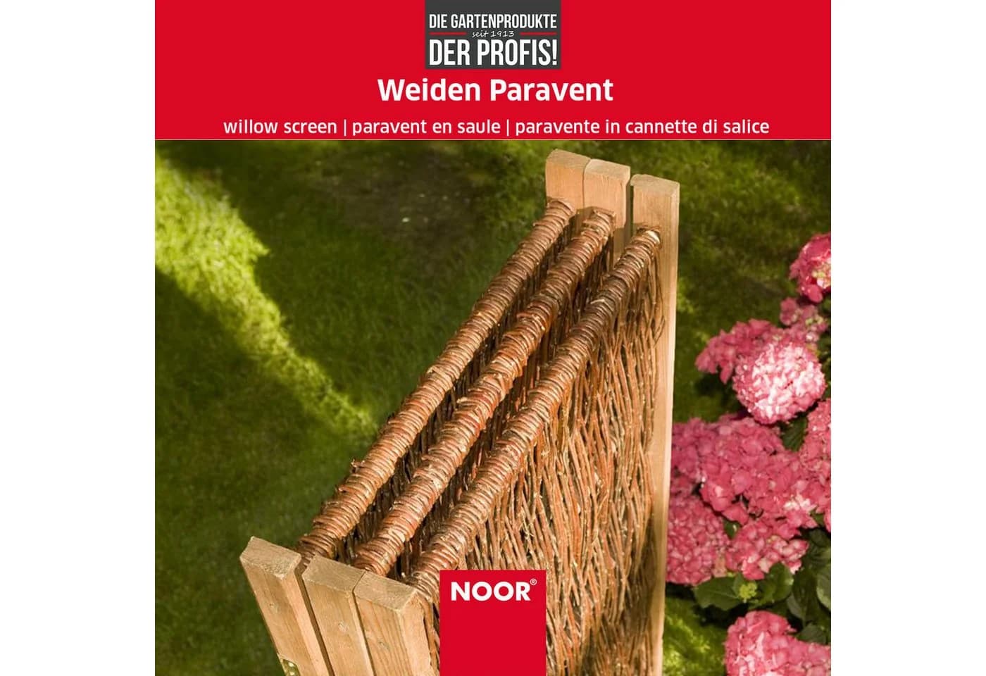 NOOR Paravent Weide 3-tlg. Klappbar Sichtschutz Garten - Bild 3