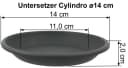MePla Blumentopf Cylindro Anthrazit mit Untersetzer Kunststoff Bild 3