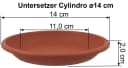 MePla Blumentopf Cylindro Set mit Untersetzer Terrakotta Kunststoff Bild 3