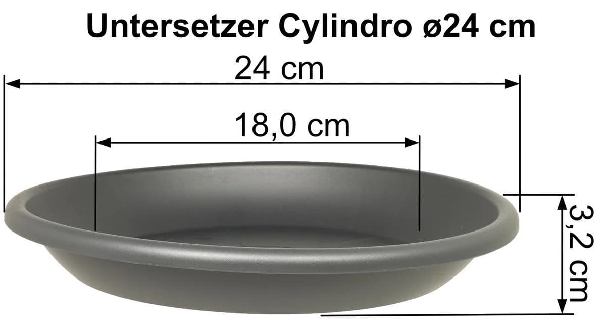 MePla Untersetzer Cylindro Anthrazit wetterfest