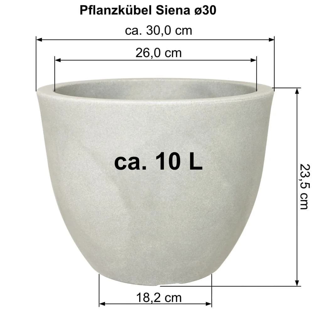 MePla Pflanzkübel Siena Anthrazit frostfester Kunststoff