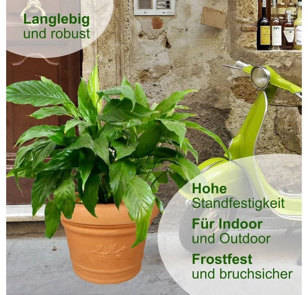 MePla Blumentopf Palermo 30 cm Terra Frostfester Kunststoff - Bild 5