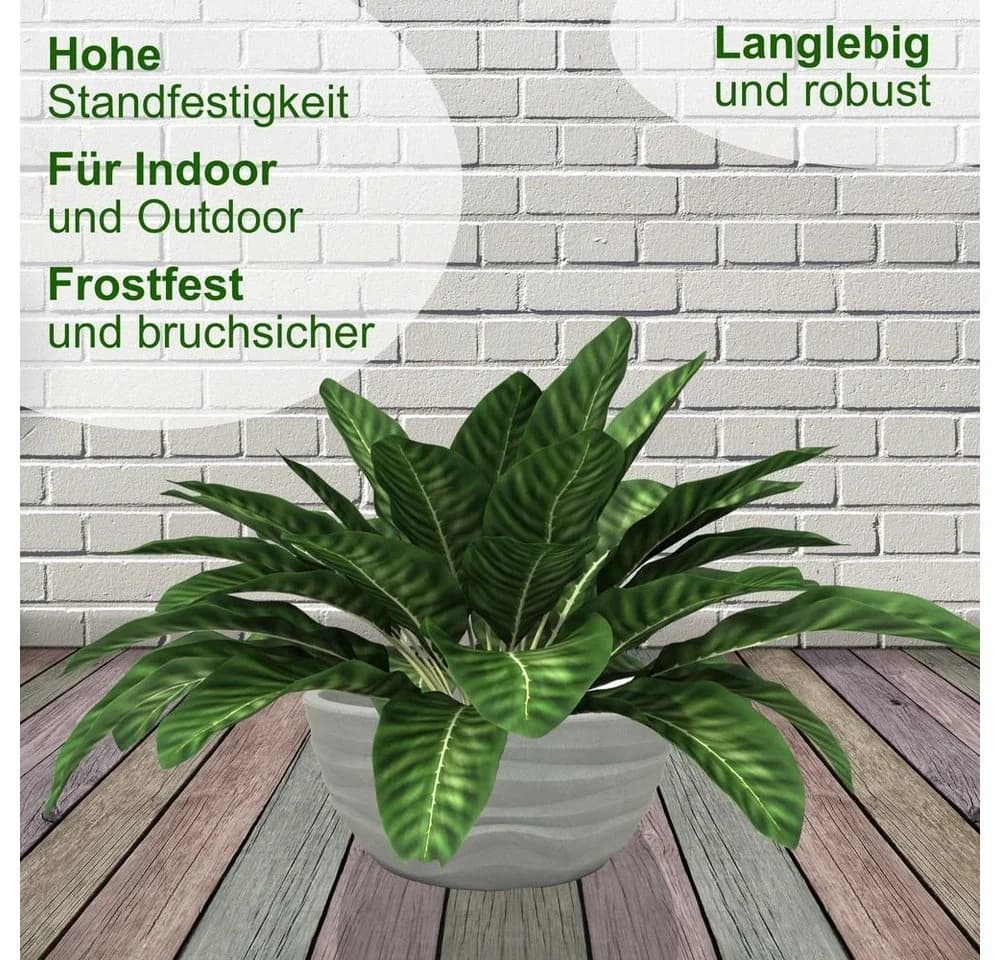 Heimwerkercenter Pflanzschale Carrara Grau Frostfest Kunststoff - Bild 4