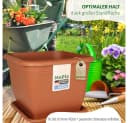 Heimwerkercenter Blumentopf Quadrat 23x23cm mit Untersetzer Terrakotta Bild 5