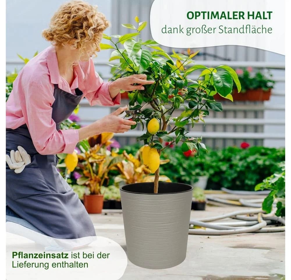 Heimwerkercenter Übertopf MePla Malwa Strip ECO 19cm Creme - Bild 5