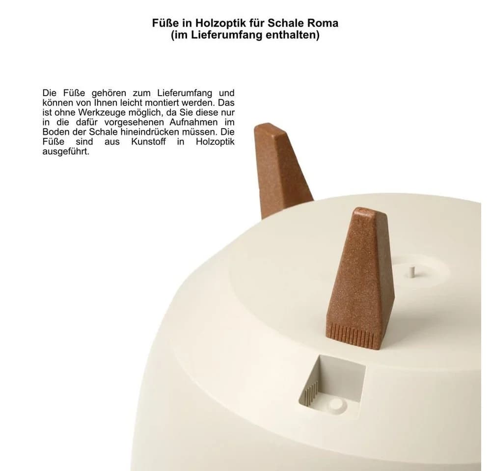 Heimwerkercenter Pflanzschale MePla - Schale Roma - wetterfestes Pflanzgefäß ø24cm - weiß - Bild 3