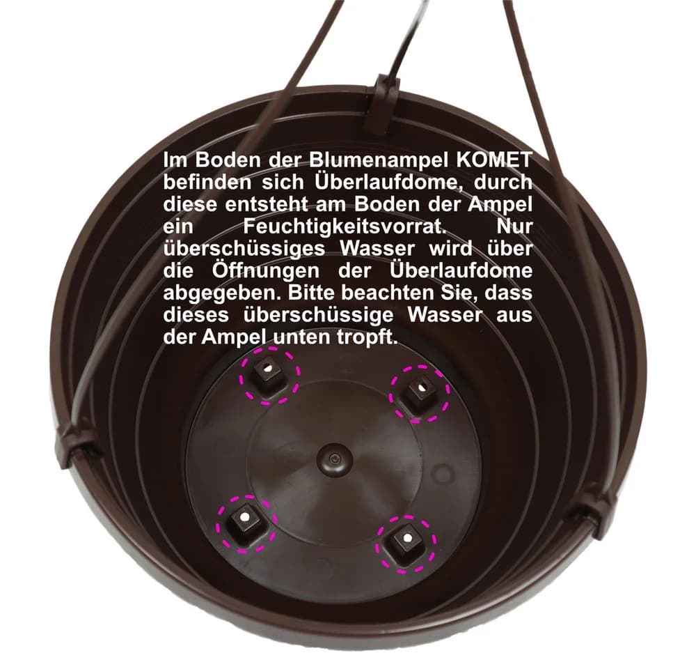Heimwerkercenter Blumenampel KOMET 2er Set Braun Kunststoff Wetterfest