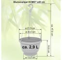 Heimwerkercenter Blumenampel KOMET 2er Set Braun Kunststoff Wetterfest Bild 3