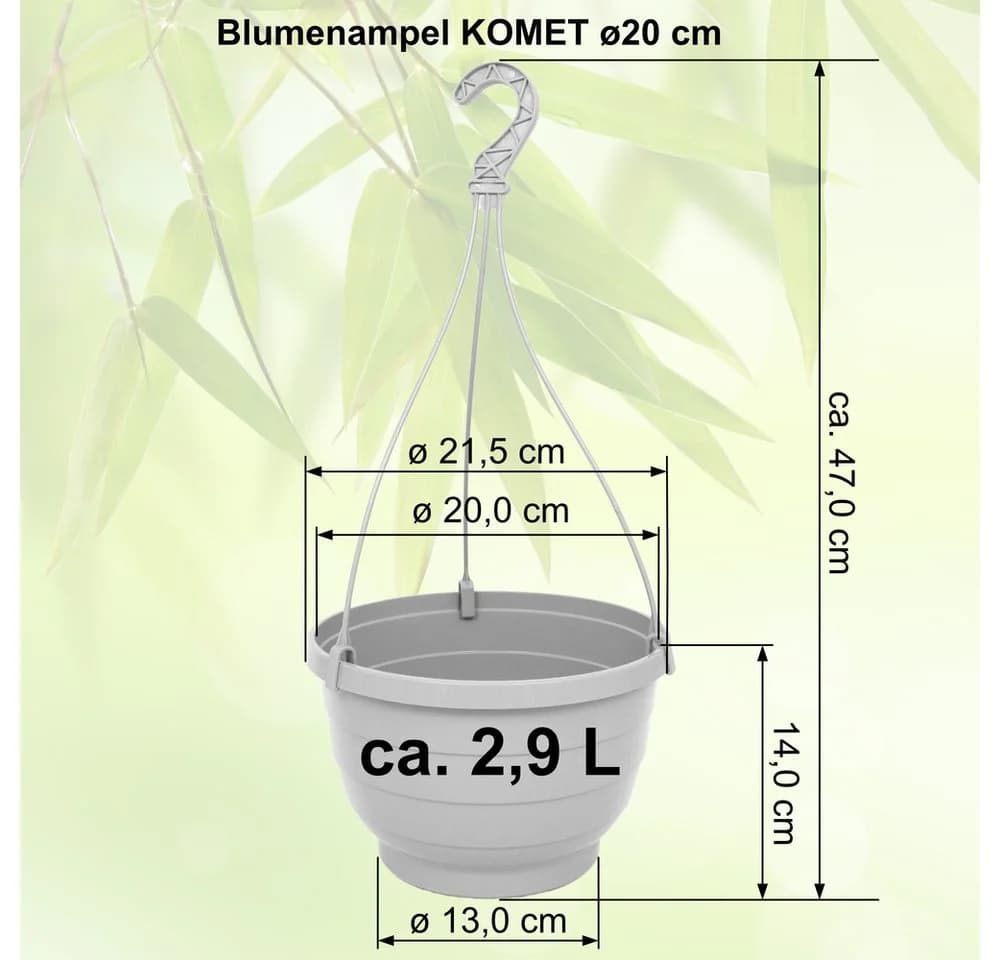 Heimwerkercenter Blumenampel KOMET 2er Set Braun Kunststoff Wetterfest - Bild 3