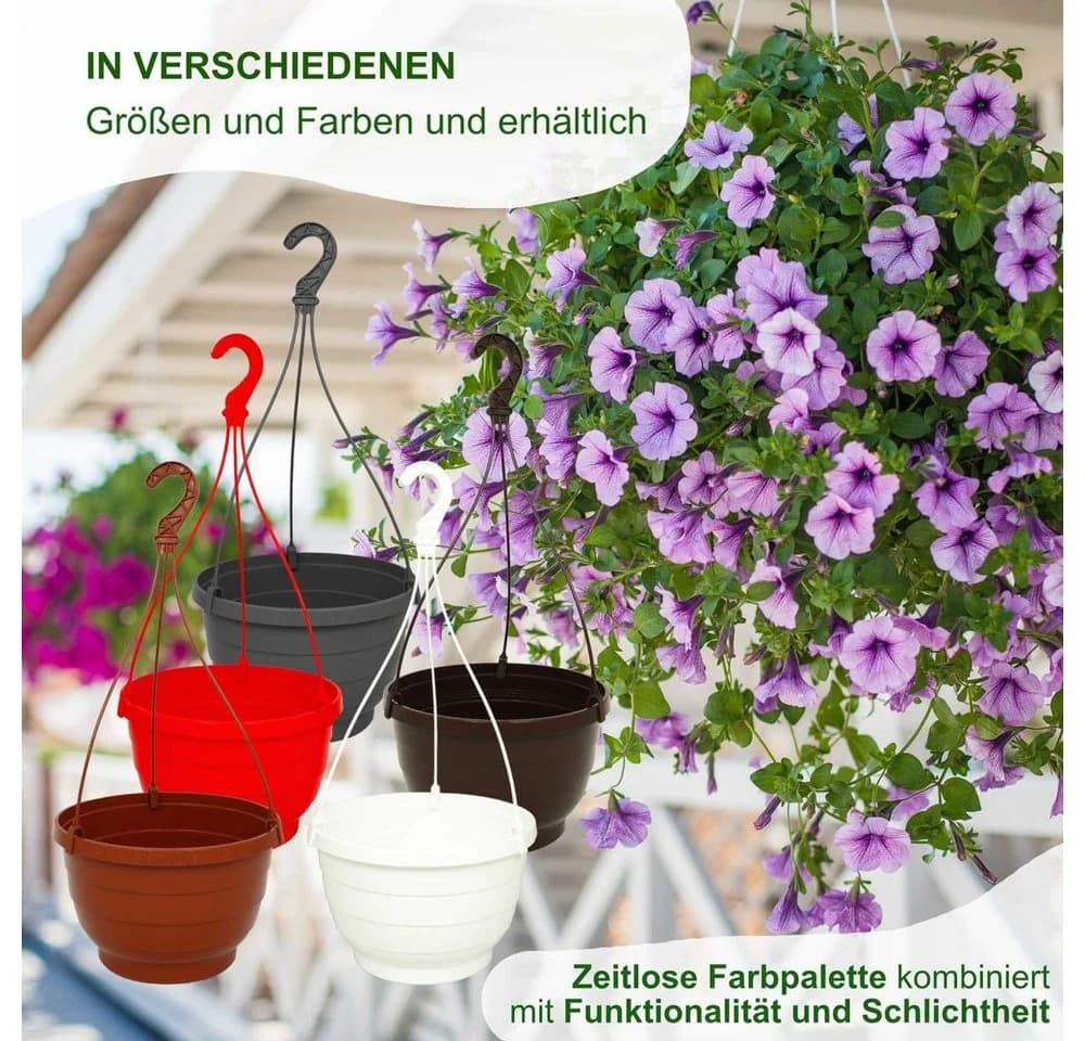 Heimwerkercenter Blumenampel KOMET 2er Set Braun Kunststoff Wetterfest - Bild 5