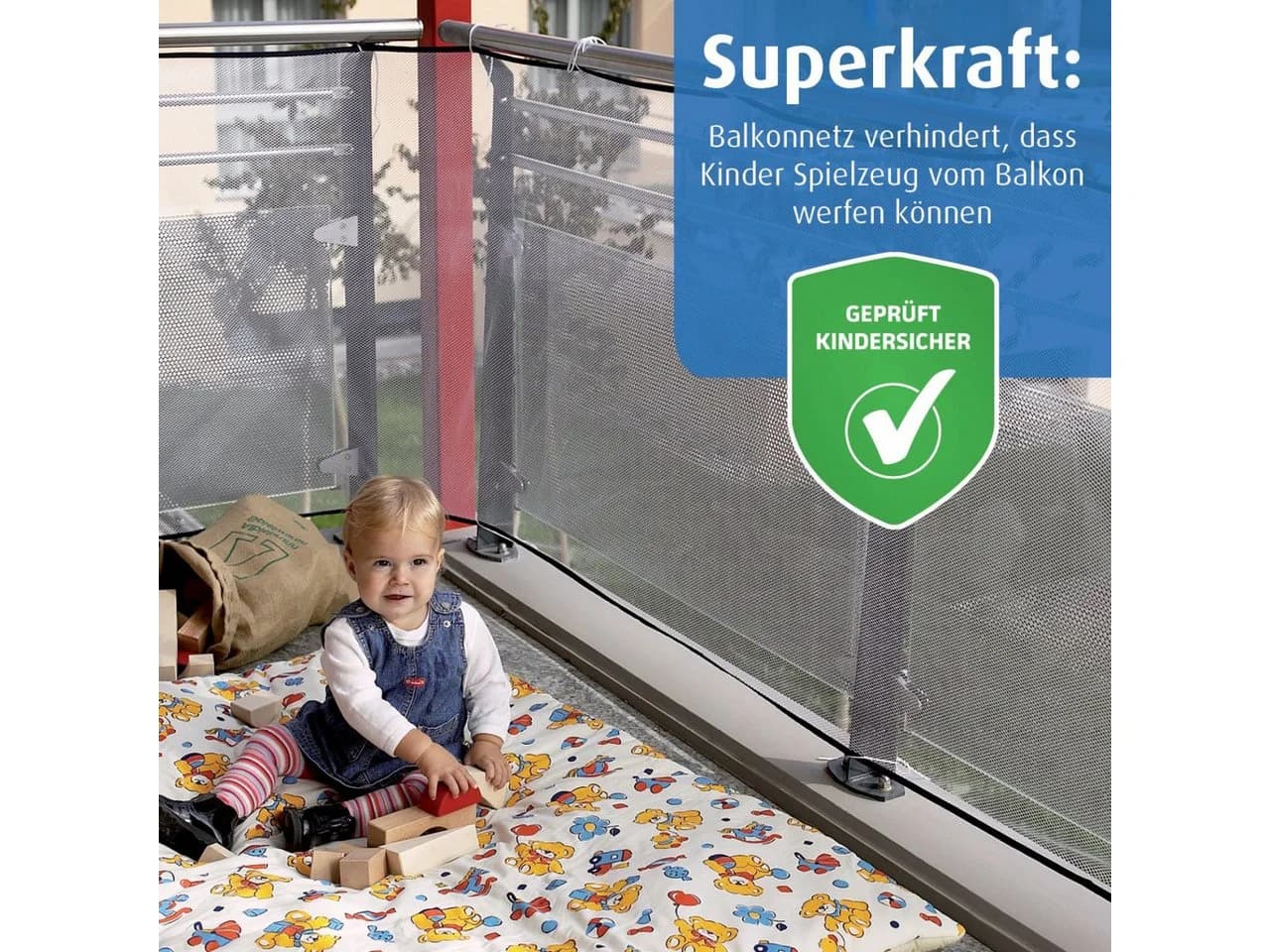 Reer Kindersicherung Balkonnetz Weiß Polyester - Bild 5
