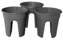 KHW Flowerclip Balkonkasten Set 3-tlg. Anthrazit Kunststoff Bild 1