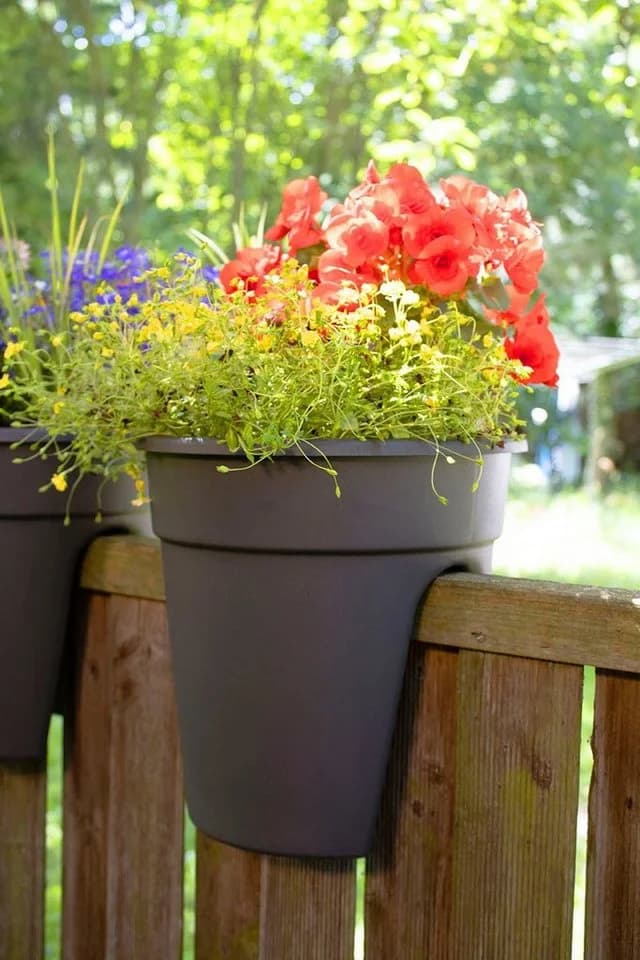 KHW Flowerclip Balkonkasten Set 3-tlg. Anthrazit Kunststoff - Bild 5