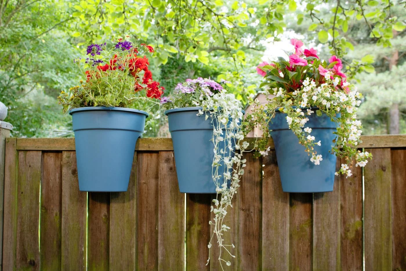 KHW Flowerclip Balkonkasten Set 3-tlg. Meerblau Kunststoff - Bild 2