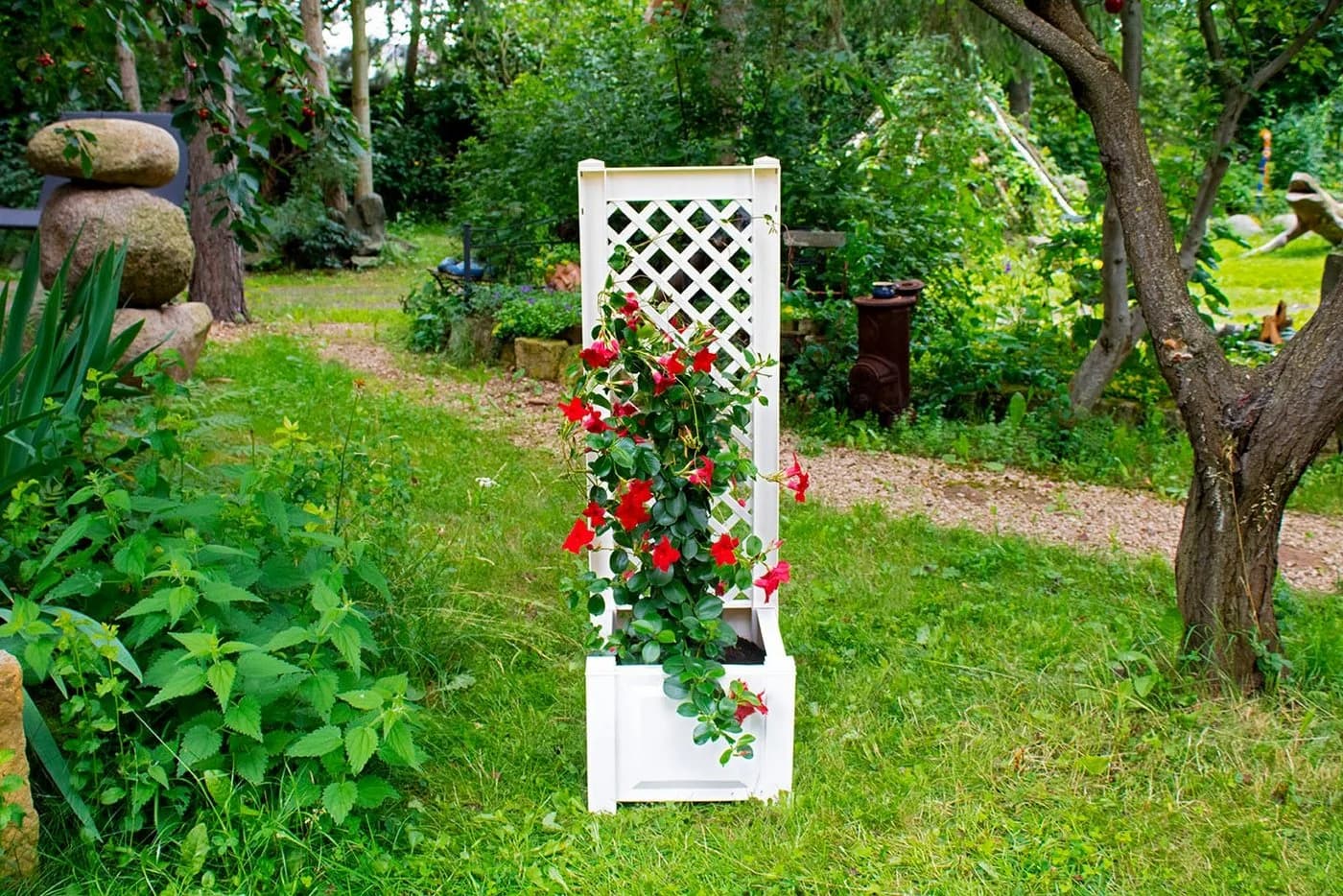 KHW Spalier mit Pflanzkasten Weiß UV-beständig - Bild 2