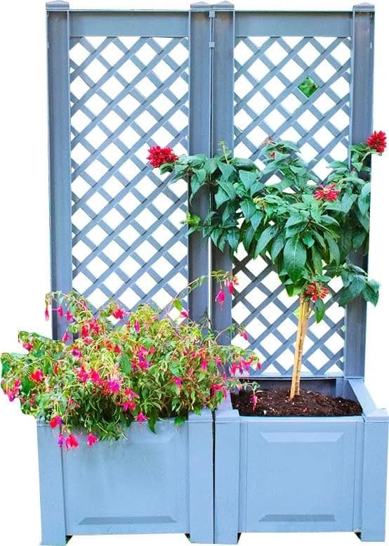 KHW Pflanzkasten mit Spalier 43 cm - 2er-Set Grau - Bild 2
