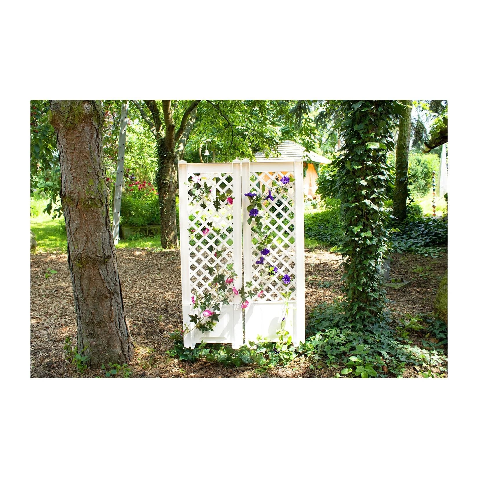KHW Spalier Weiß Kunststoff Rankhilfe für Garten