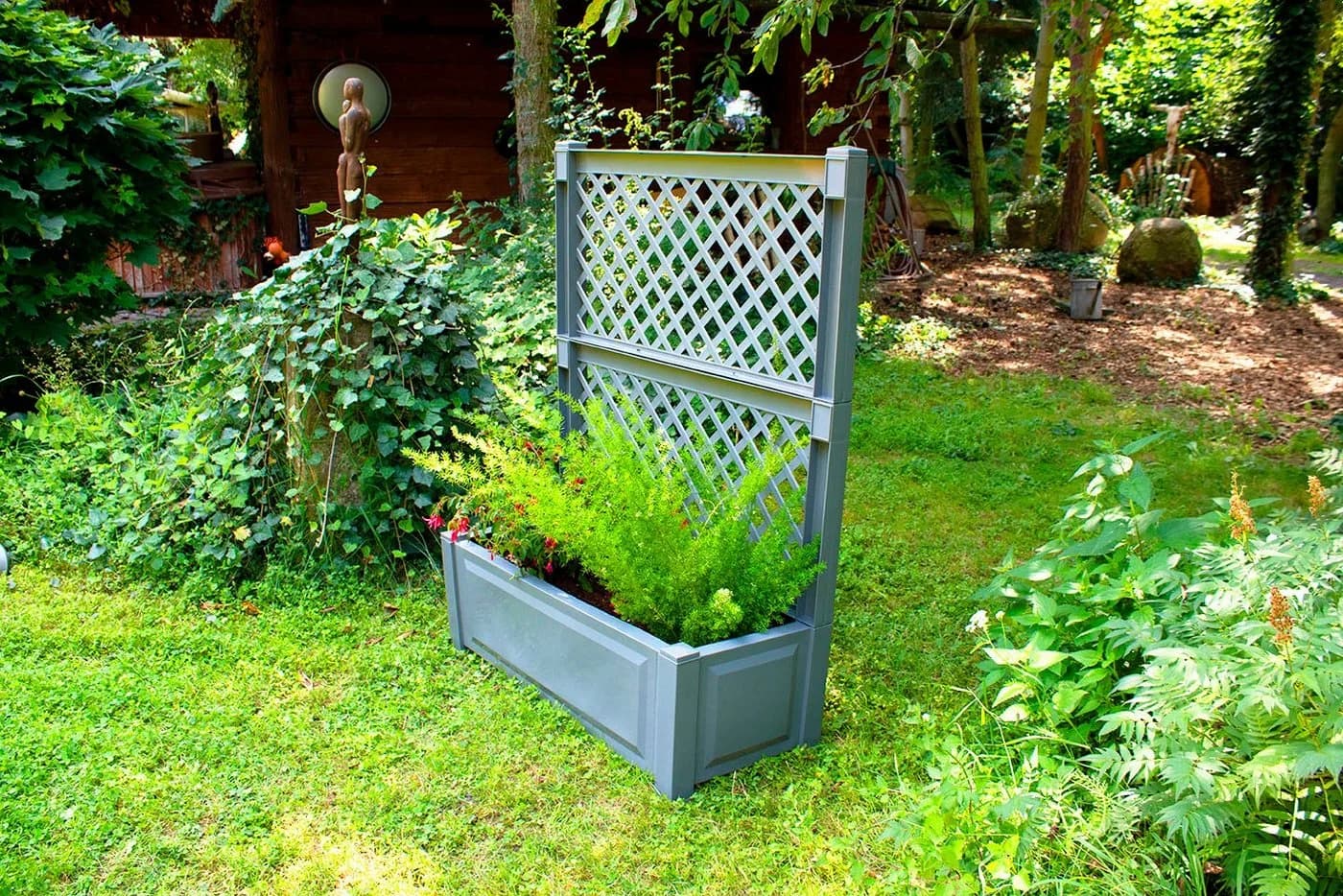 KHW Blumenkasten Pflanzkasten mit Spalier 100 cm