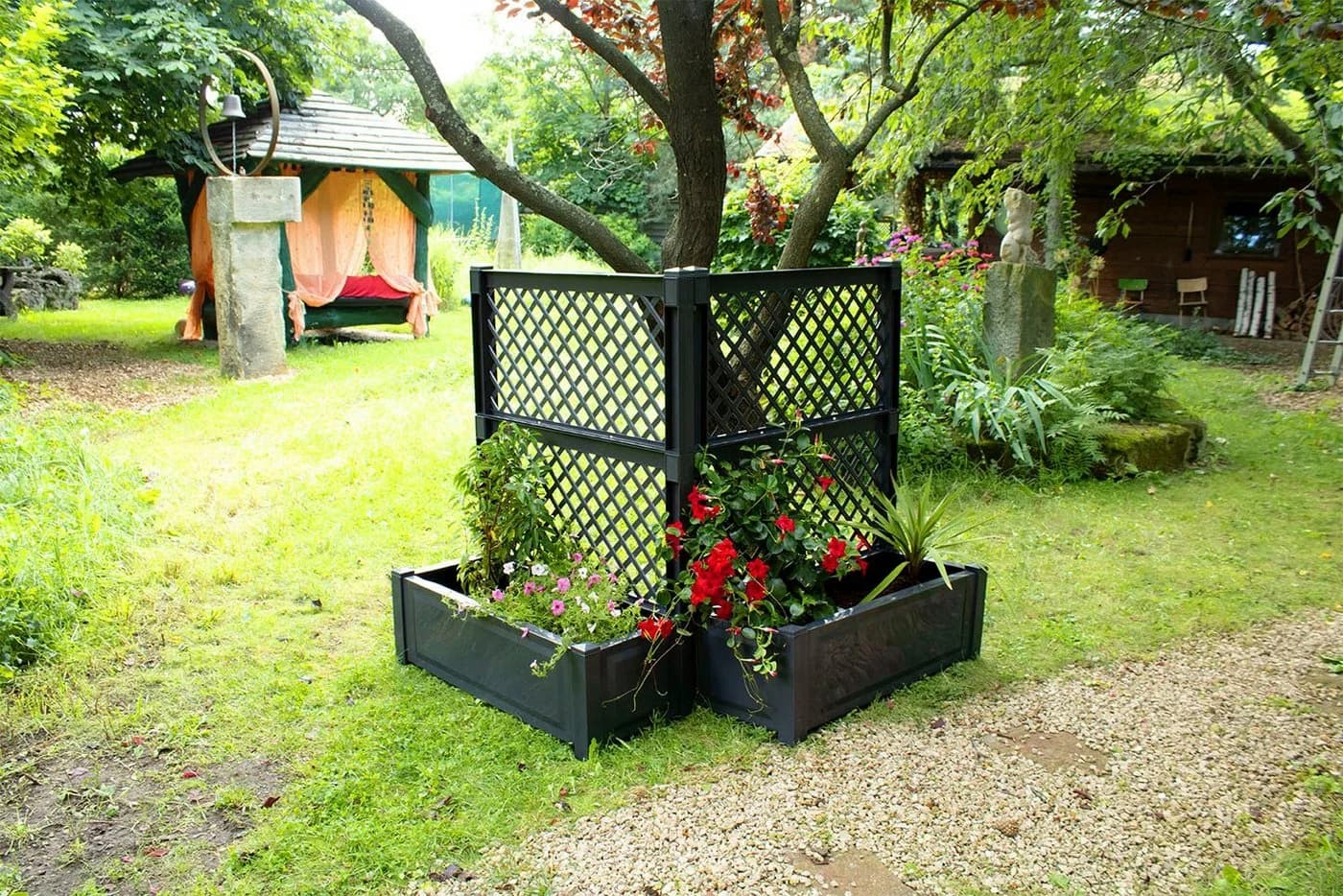 KHW Spalier 2er-Set mit Pflanzkasten Anthrazit Kunststoff - Bild 4