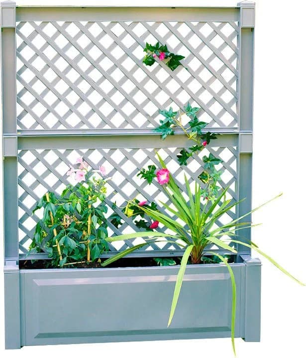 KHW Pflanzkasten 100 cm mit Zentralspalier Grau - Bild 3