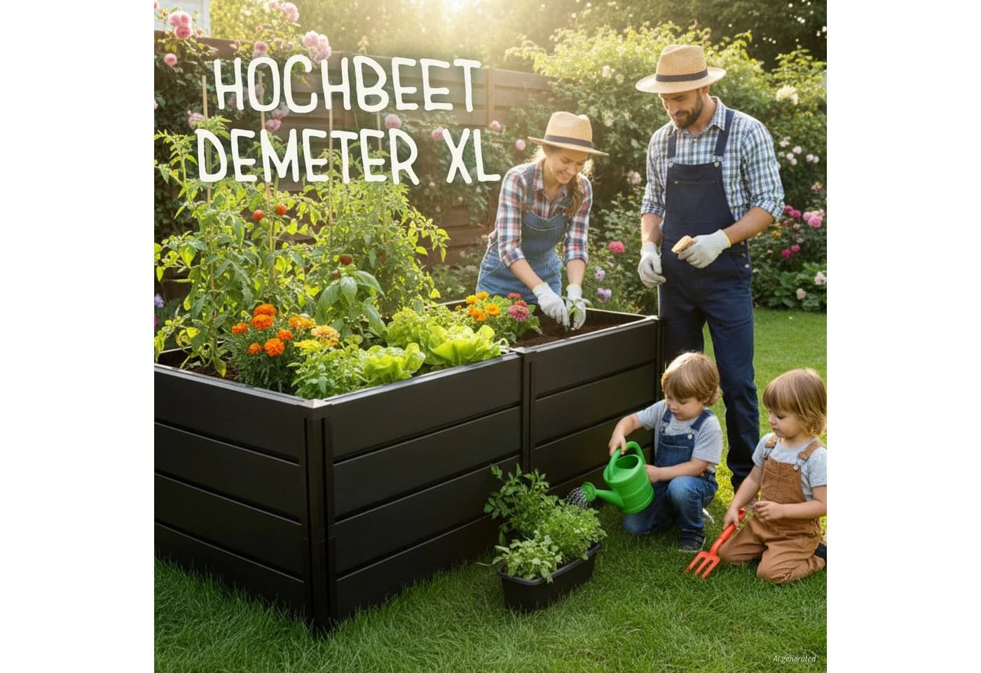 KHW Hochbeet „Demeter“ XL Anthrazit Kunststoff Erweiterbar - Bild 4