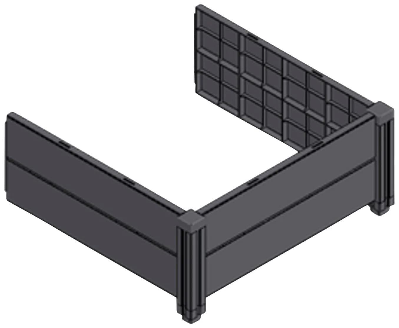 KHW Hochbeet Erweiterungsset Grau Kunststoff Modern - Bild 2