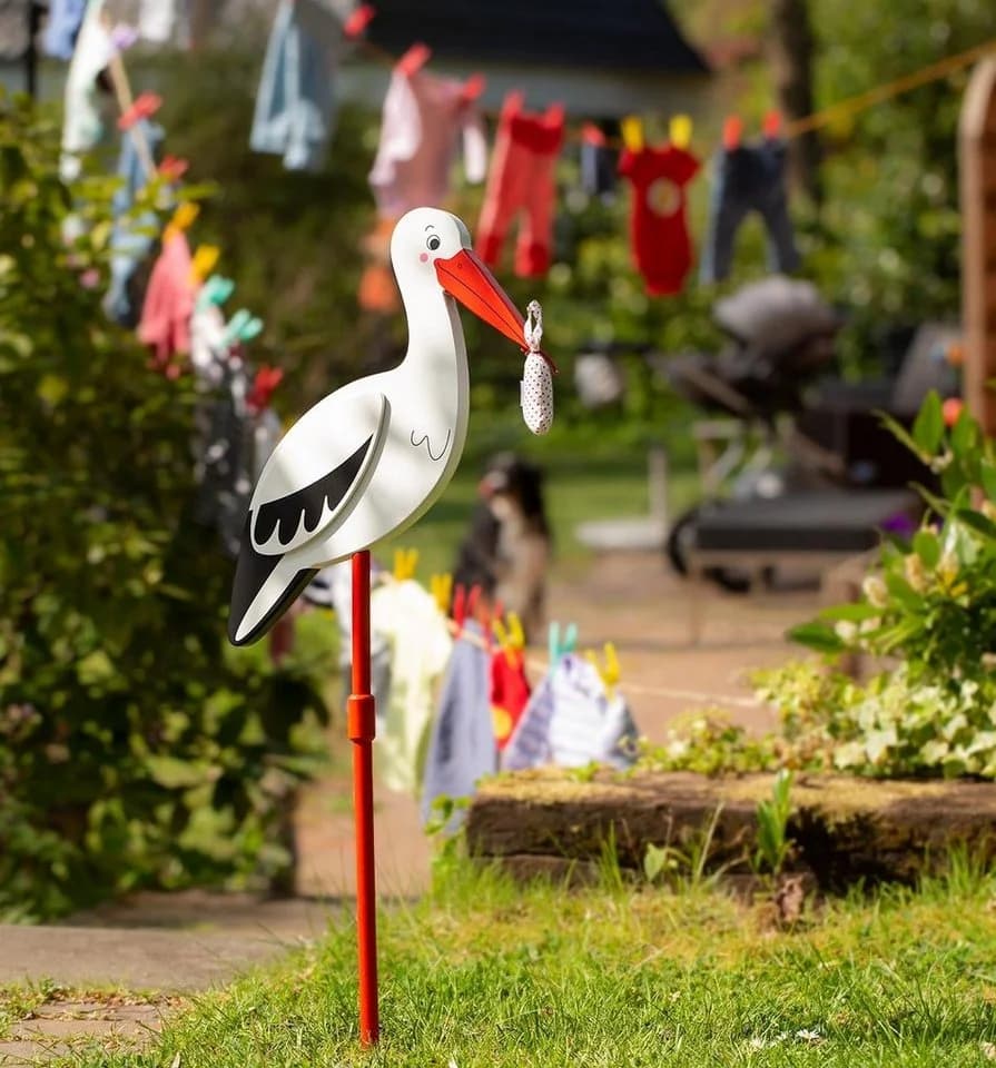 Goki Gartenstecker Storch mit Babytuch XL 100cm - Bild 2