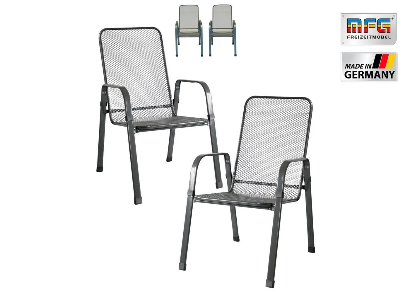 MFG Freizeitmöbel Stapelstuhl Mec-Stor 4-er Set Anthrazit - Bild 2