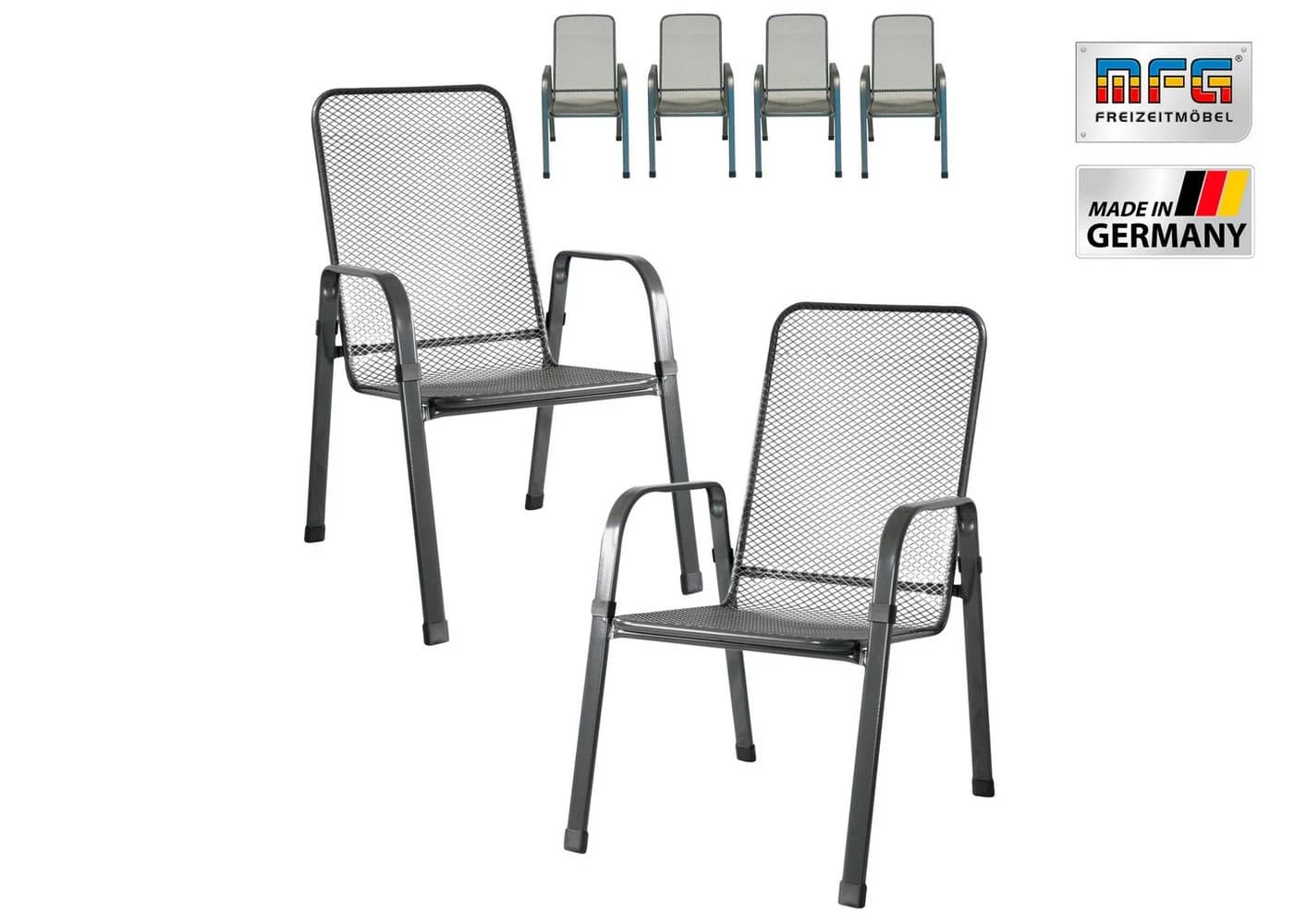 MFG Freizeitmöbel Stapelstuhl Mec-Stor 6er Set Anthrazit - Bild 2