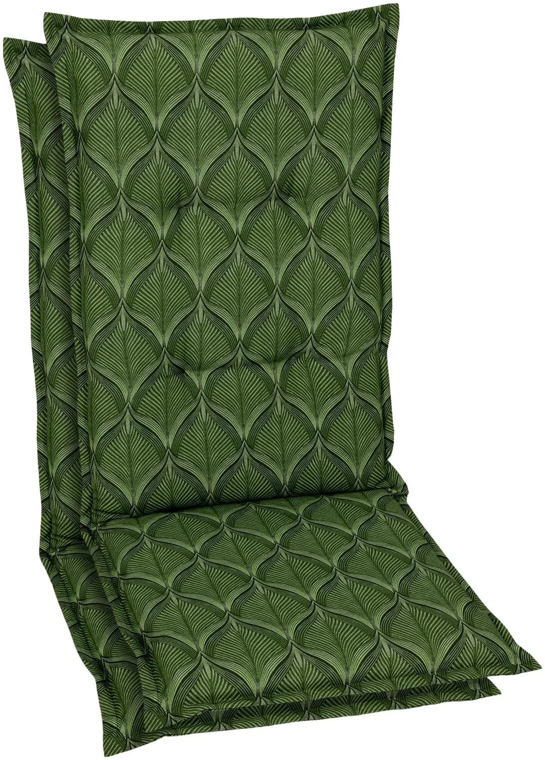 GO-DE Hochlehnerauflage Grün 2-tlg. Baumwolle Polyester