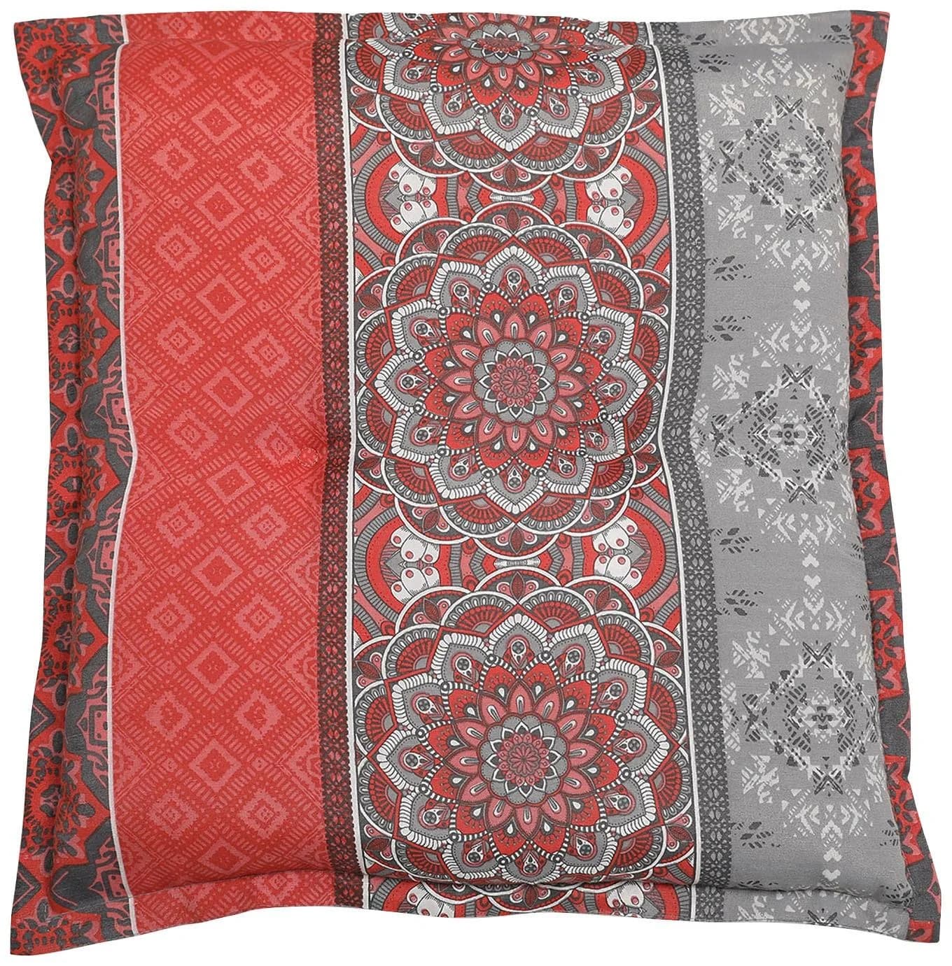 GO-DE Hockerauflage Rot Grau 50x50x8cm