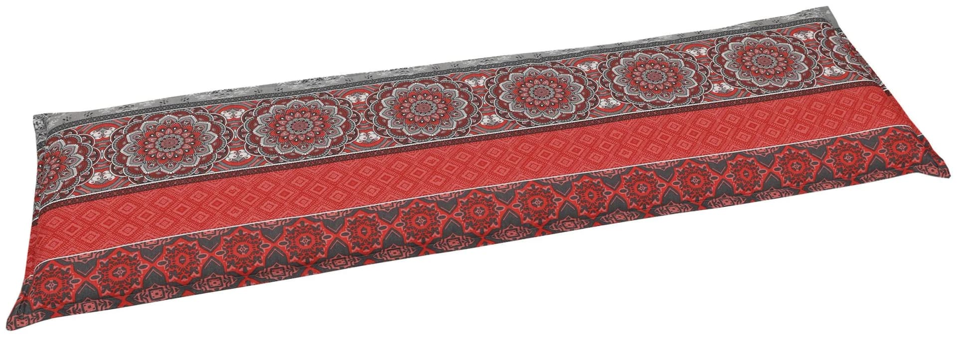 GO-DE Bankauflage Rot Grau 148 cm Breite Polyester Baumwolle