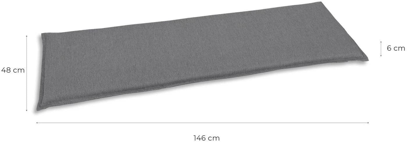 GO-DE Bankauflage 3-Sitzer Hellgrau Polyester - Bild 3