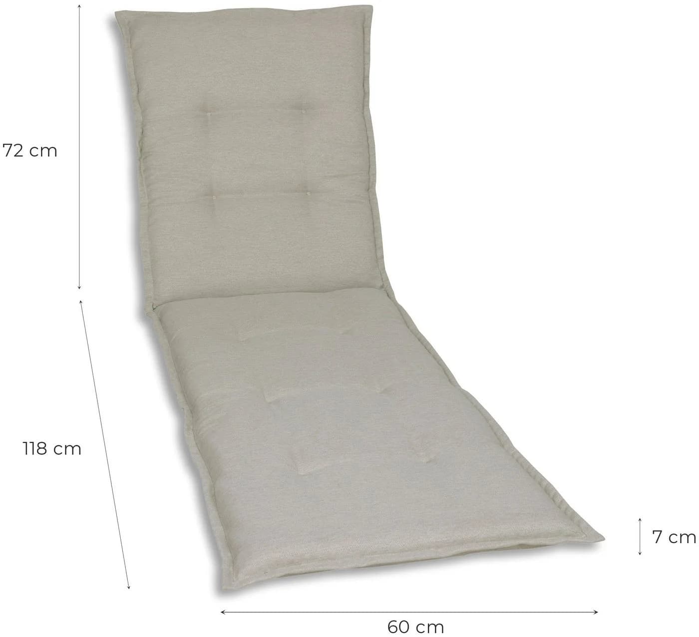 GO-DE Liegenauflage CAMPO Beige Gartenliegeauflage - Bild 5