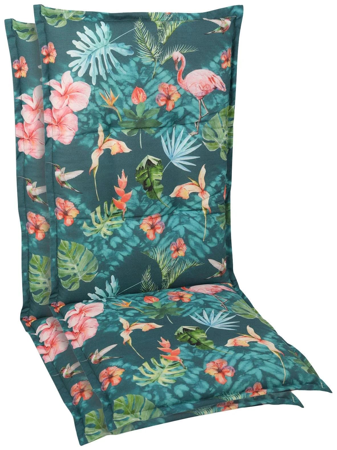 GO-DE Hochlehnerauflage Set 2-tlg. Petrol Polyester Baumwolle