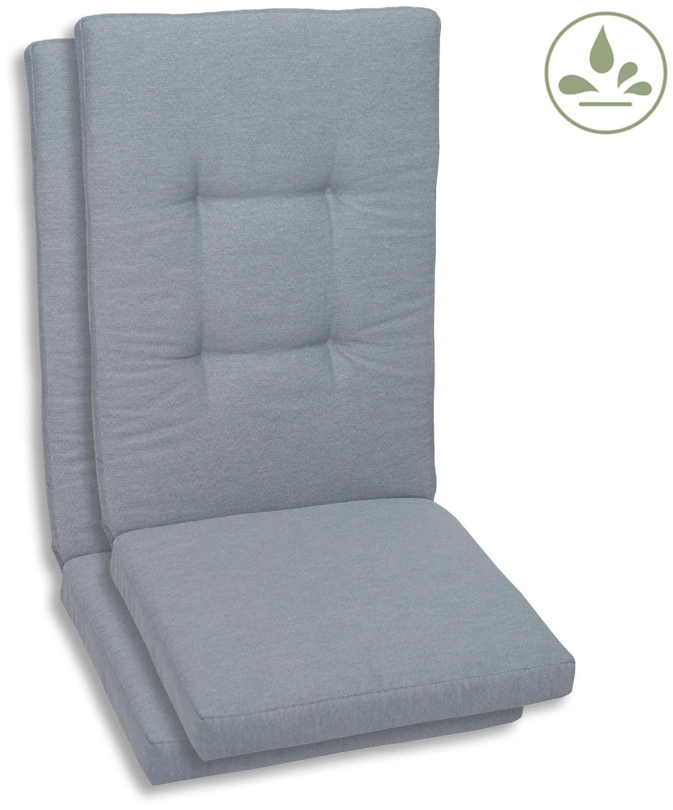 GO-DE Hochlehnerauflage Grau 2-tlg. Polyester