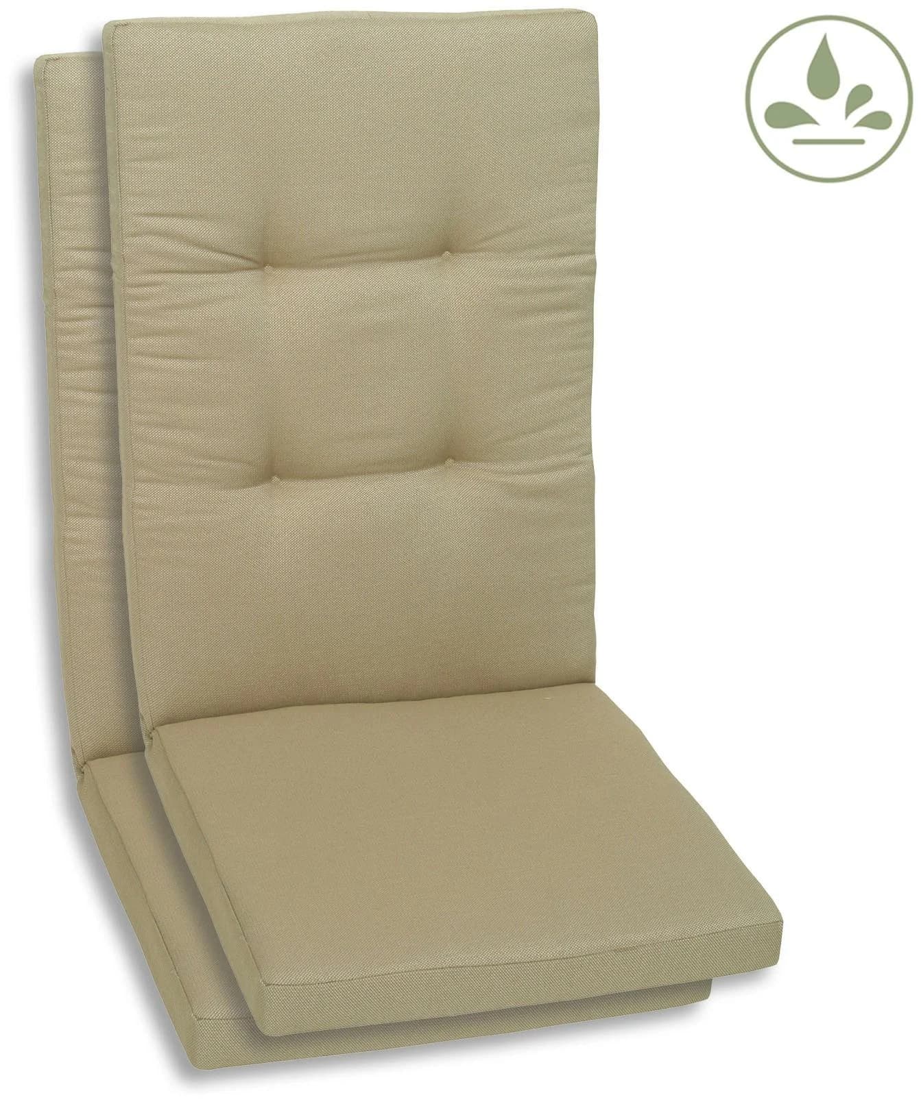 GO-DE Hochlehnerauflage Set 2-tlg. Beige wasserabweisend - Bild 5