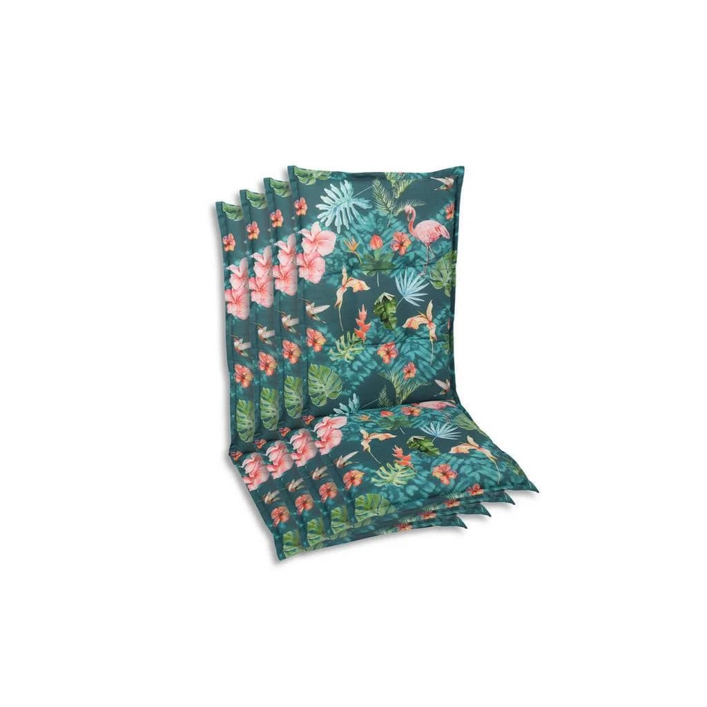 GO-DE Sesselauflagen-Set 4-tlg. Blau/Grün/Rosa Hochlehner Gartenstuhl