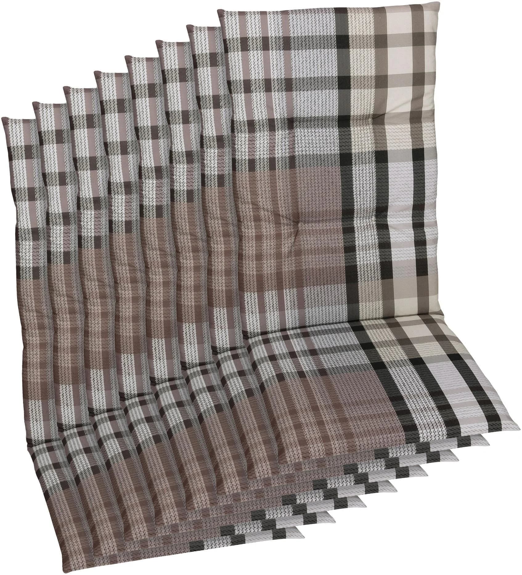 GO-DE Hochlehnerauflage Set 8-tlg. Braun Polyester Baumwolle