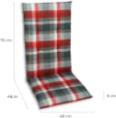 GO-DE Hochlehnerauflage 4-tlg. Rot Karo Bild 4