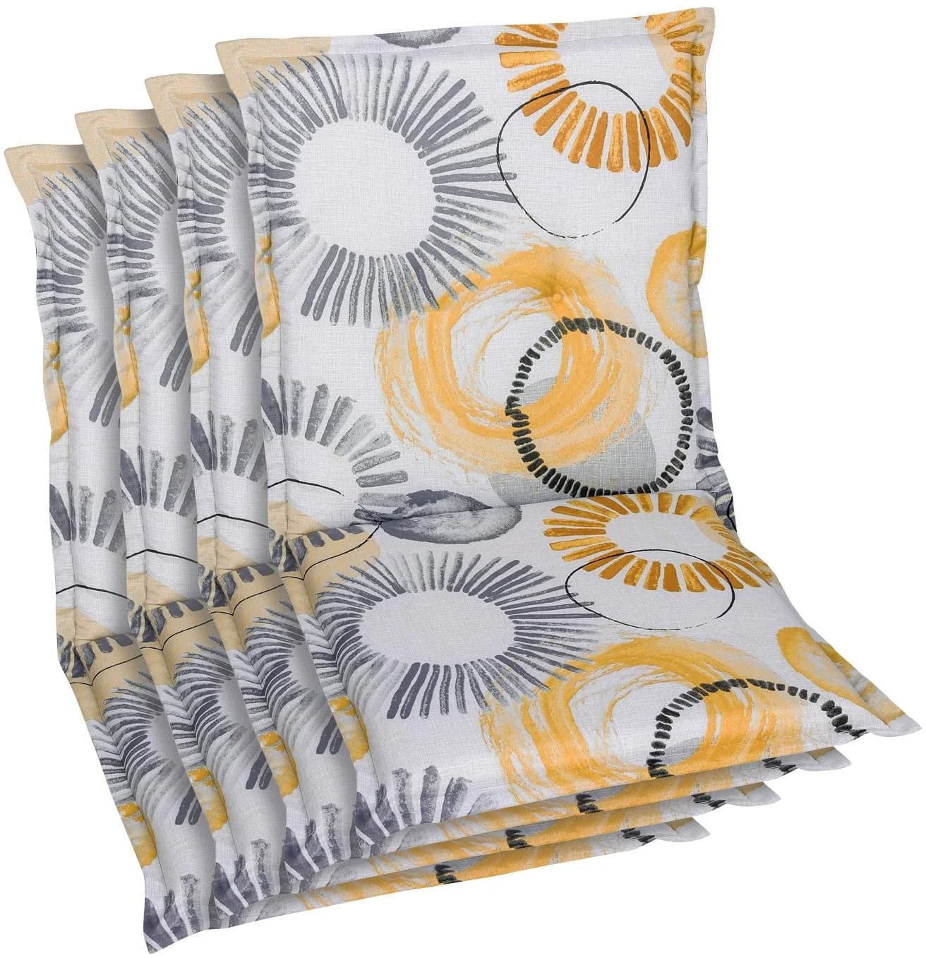 GO-DE Sitzauflage Set 4-tlg. Beige Baumwolle Polyester