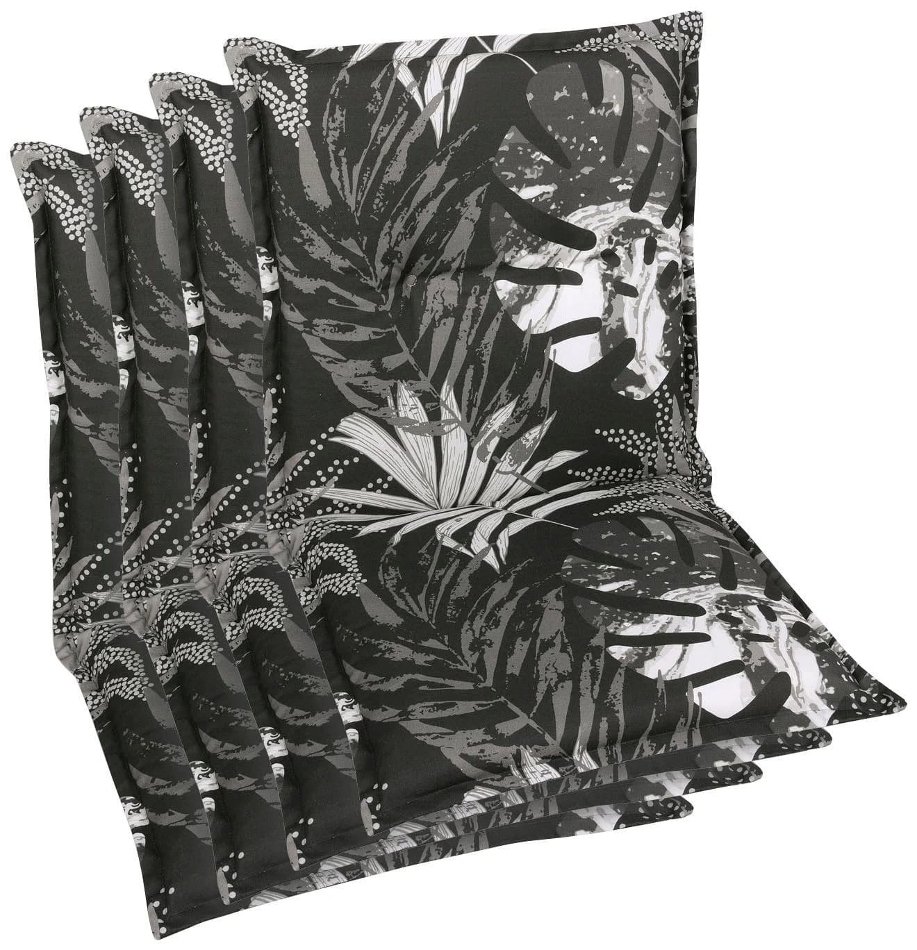 GO-DE Sesselauflage Schwarz 4-tlg. Gartenstuhl-Polster