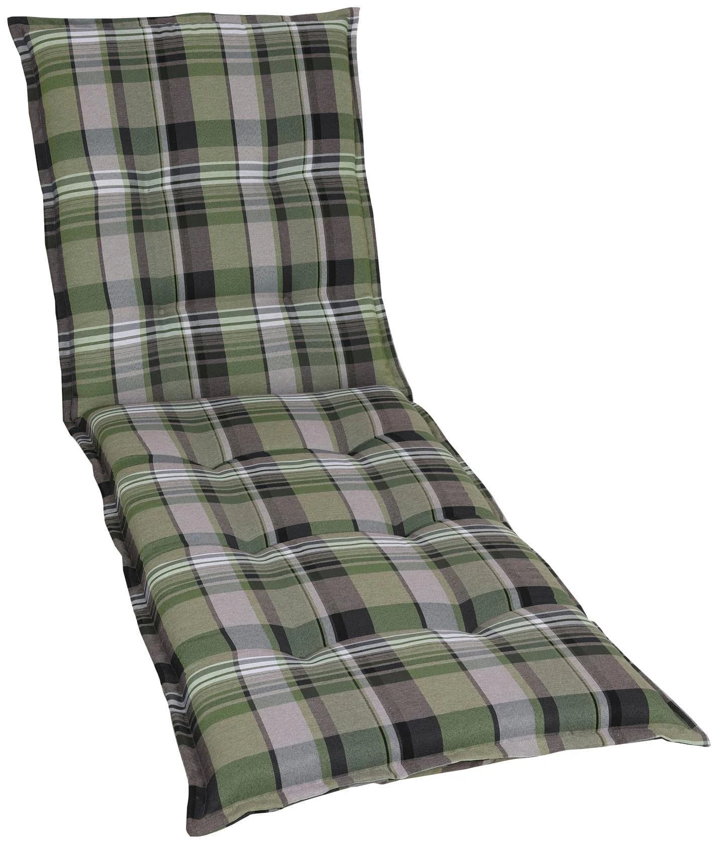 GO-DE Liegenauflage Grau/Grün Polyester Polsterauflage für Gartenliege