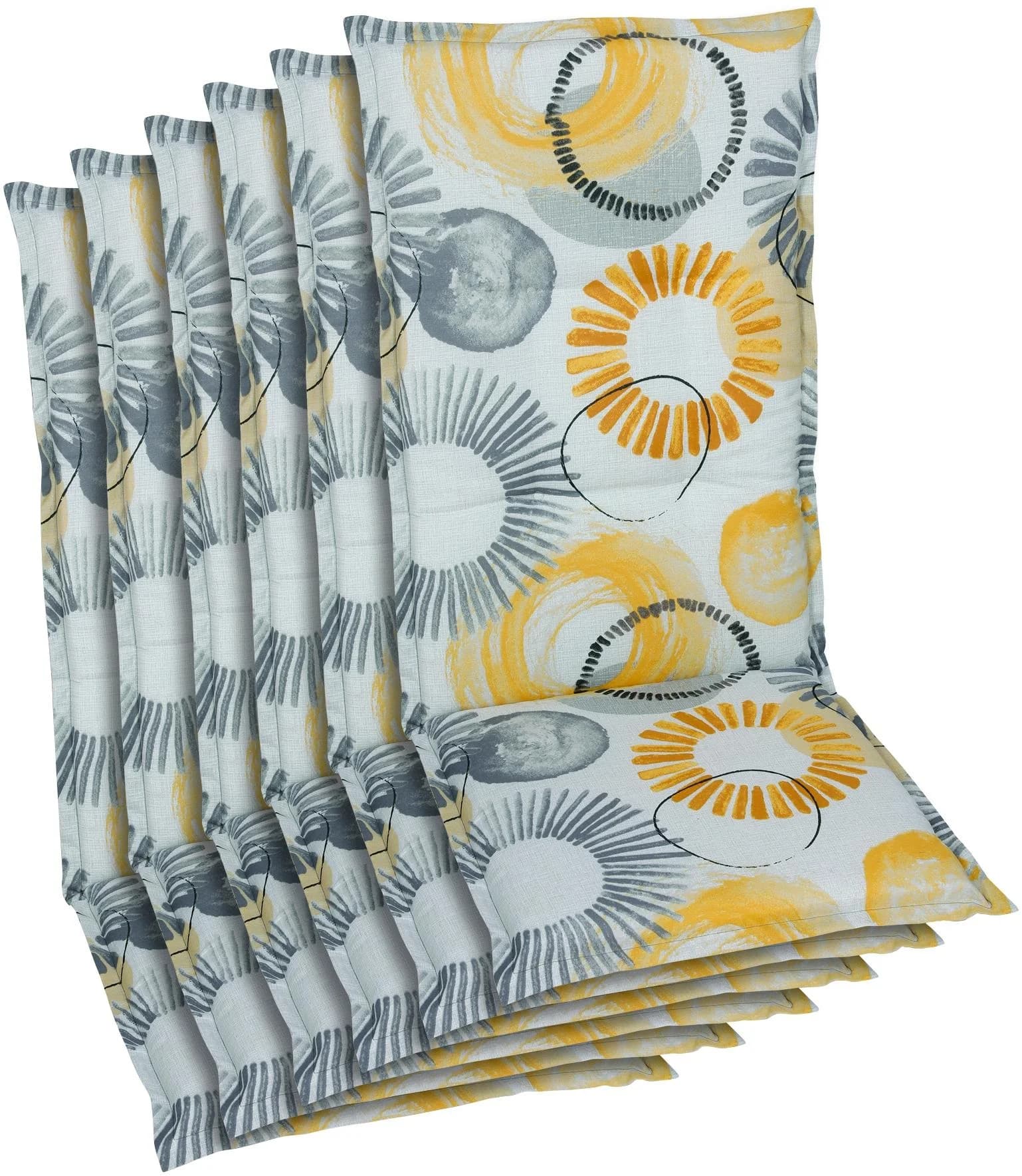 GO-DE Hochlehnerauflage 6-tlg. Beige Baumwolle Polyester