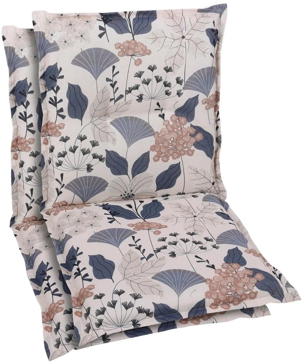 GO-DE Sitzauflage Blau 2-tlg. Floral