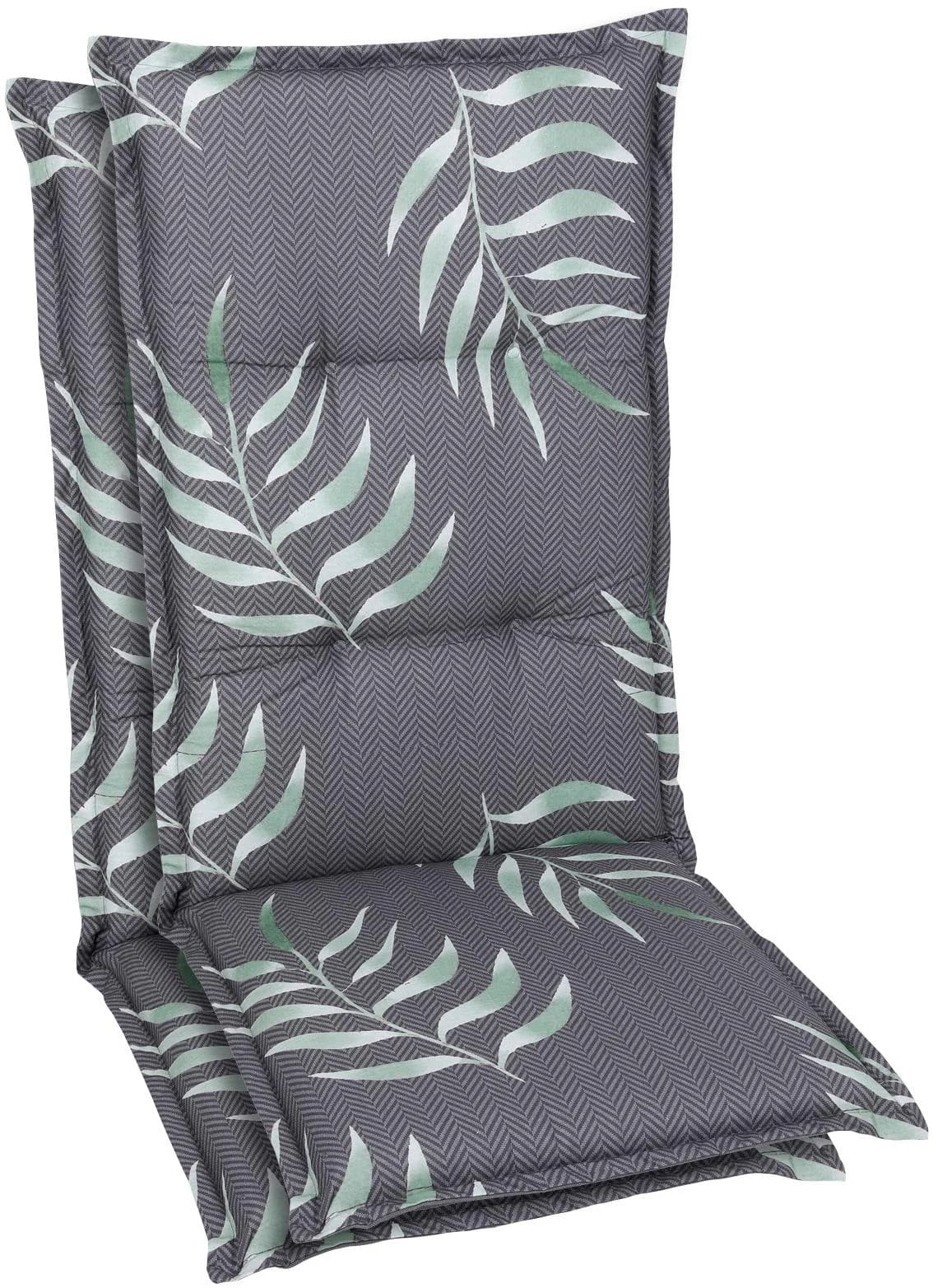 GO-DE Hochlehnerauflage Grau 2er Set Gartenstuhl Polsterauflage