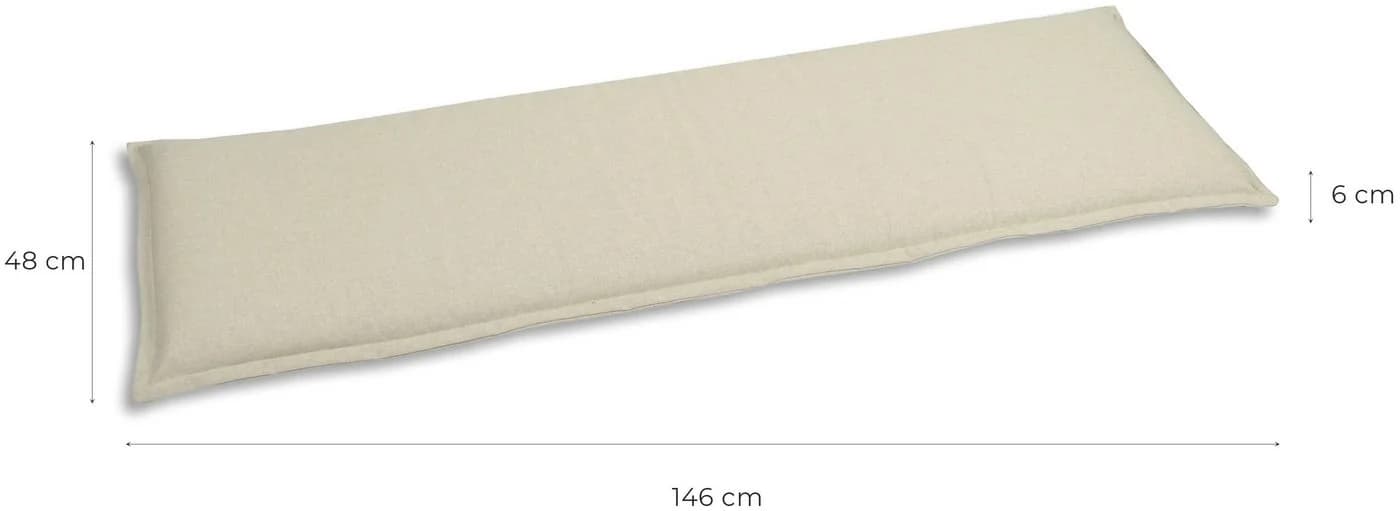 GO-DE Bankauflage Beige Sand Gartenpolster 148cm
