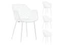 IDIMEX Gartenstuhl LUCIA 4er Set Weiß Kunststoff Metall Bild 3