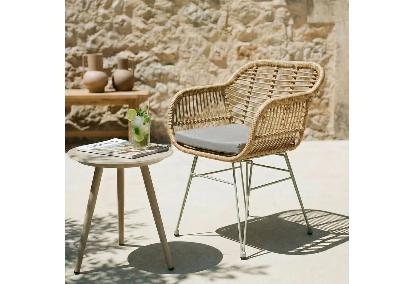 IDIMEX Gartenstuhl PARAMO In & Outdoor Esszimmerstuhl Rattan Optik Braun - Bild 2
